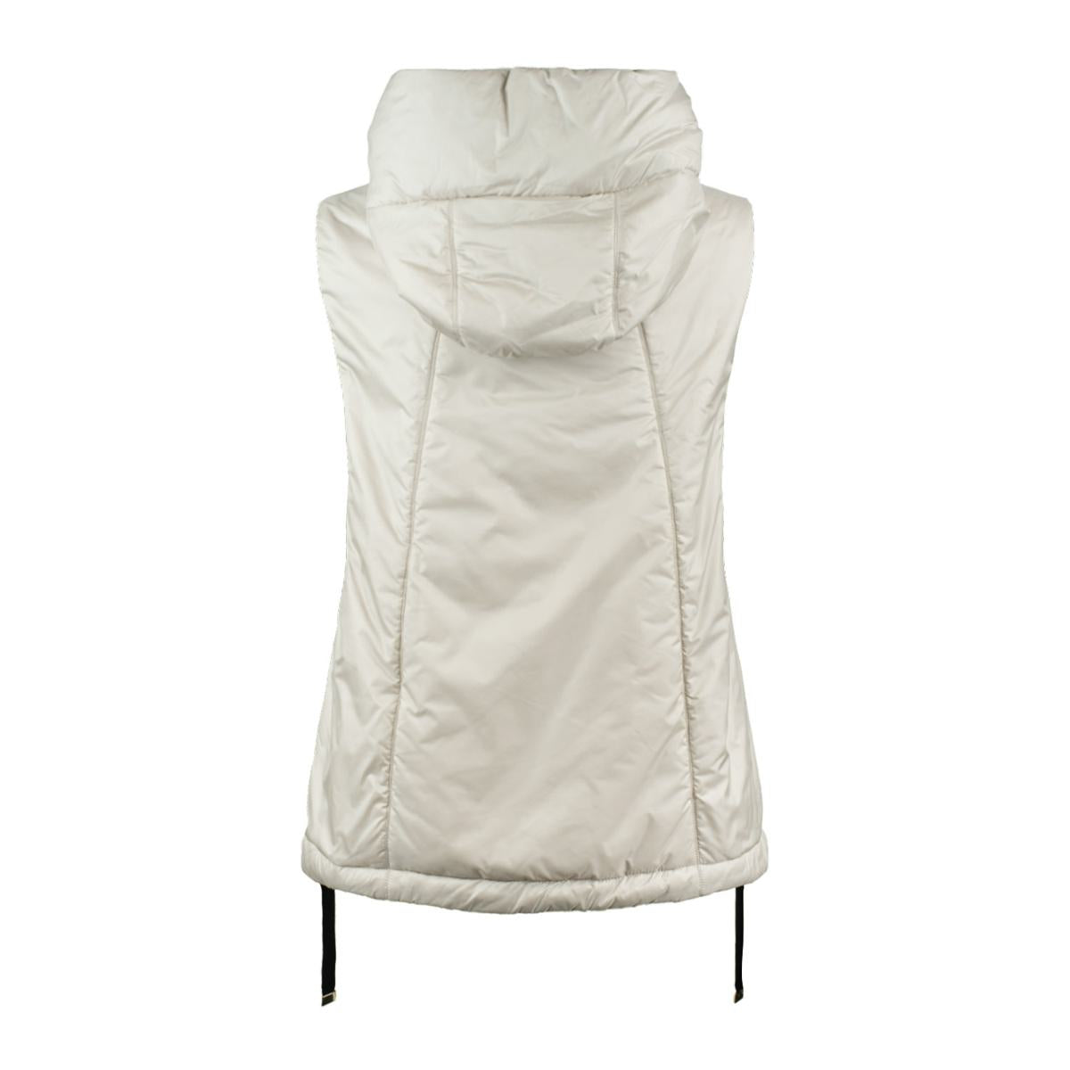 Max Mara Beige Wattierte Weste mit Kapuze aus tropffreiem Canvas