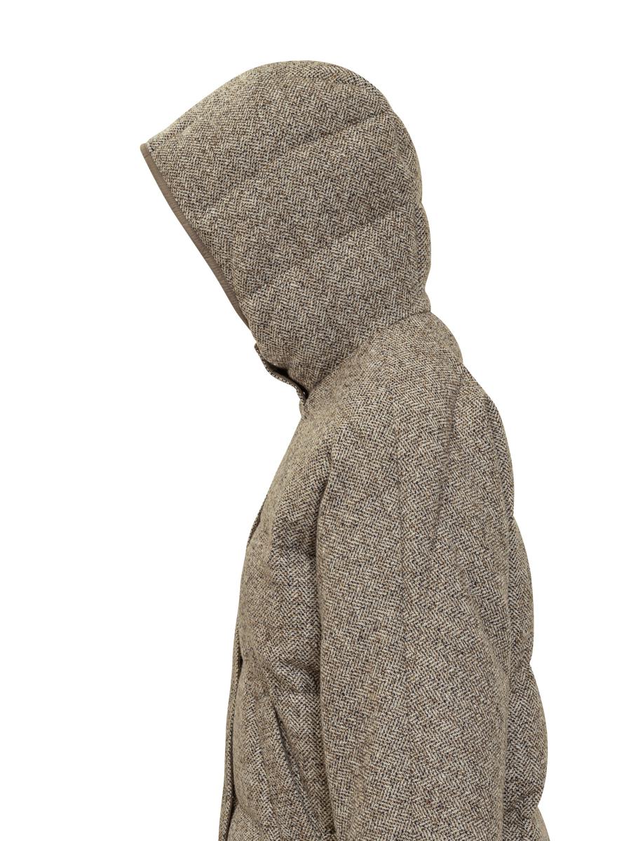 Brunello Cucinelli Brunello Cucinelli Braune Daunenjacke mit Kapuze