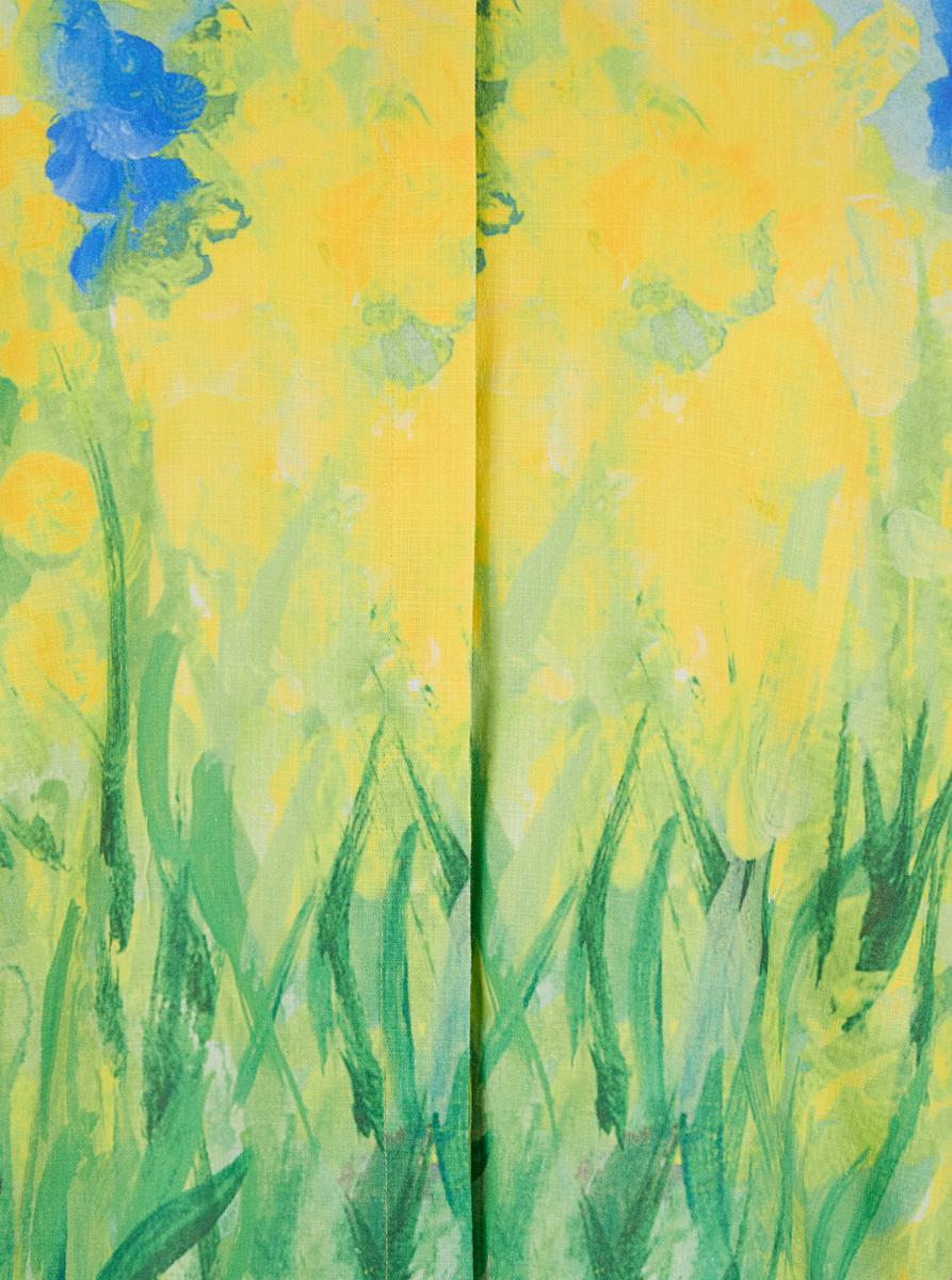 Mehrfarbiges Hemd mit Allover-Blumenmotiv aus Stoff für Damen