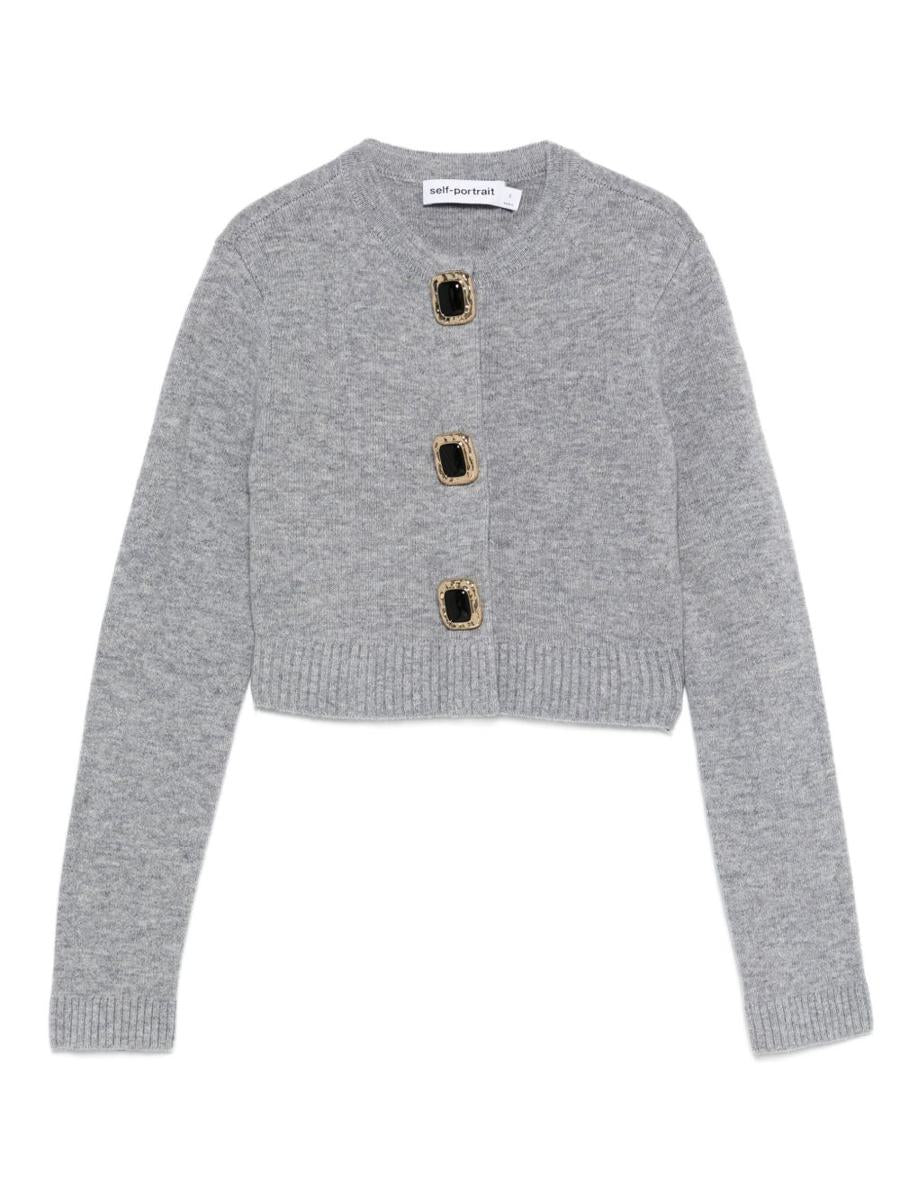 Graue Wollstrickjacke von Self-Portrait