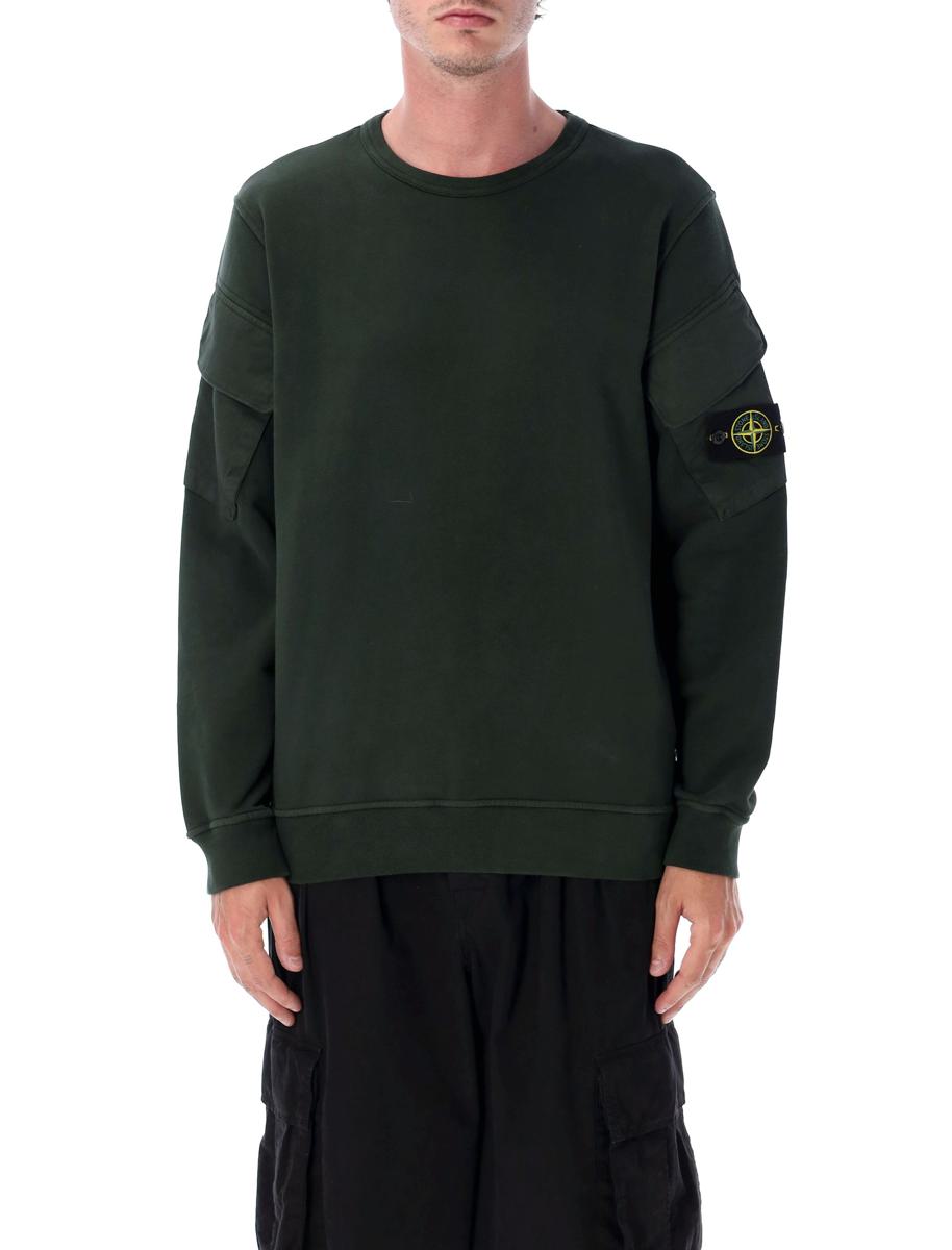 Stone Island Sweatshirt aus gebürsteter Bio-Baumwolle