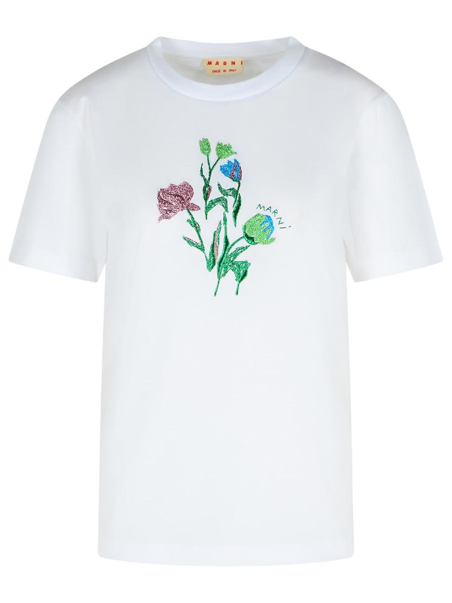 Marni Weißes Baumwoll-T-Shirt