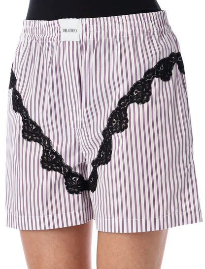 The Attico – Gestreifte kurze Hose