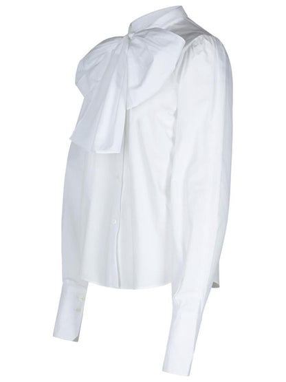 Patou „Ascot“ weiße Baumwollbluse