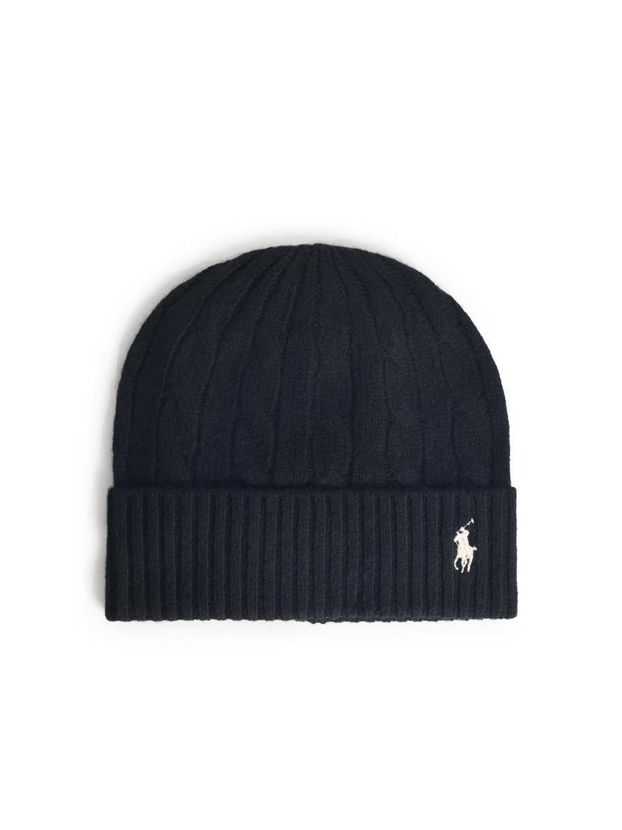 Polo Ralph Lauren – Schwarze Beanie aus Wollmischung