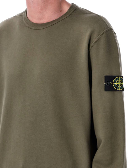 Stone Island Sweatshirt aus gebürsteter Bio-Baumwolle