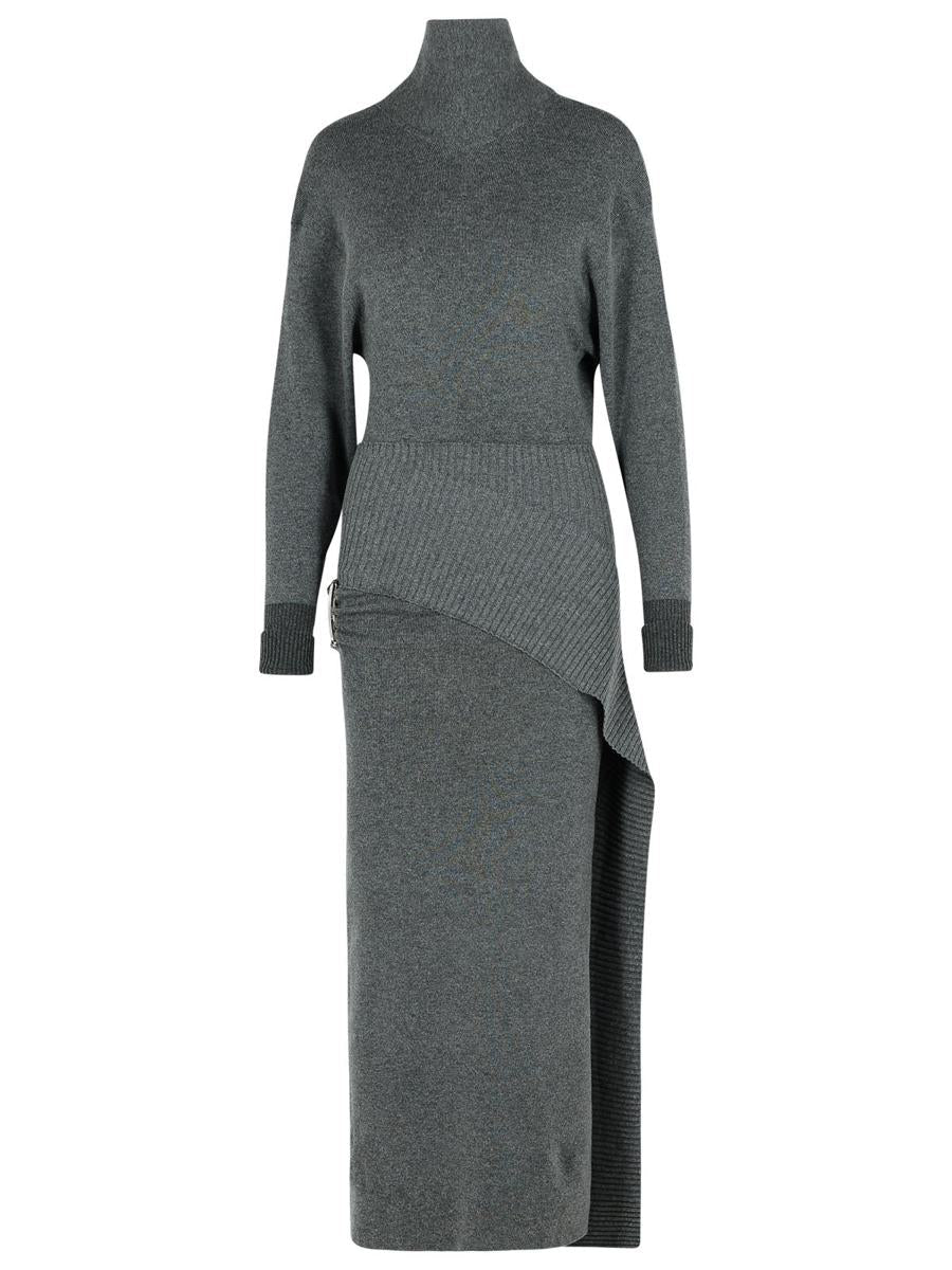 Graues Wollmischungskleid von Lanvin