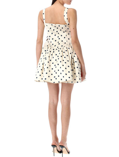 Self-Portrait – Minikleid aus Satin mit Punkten