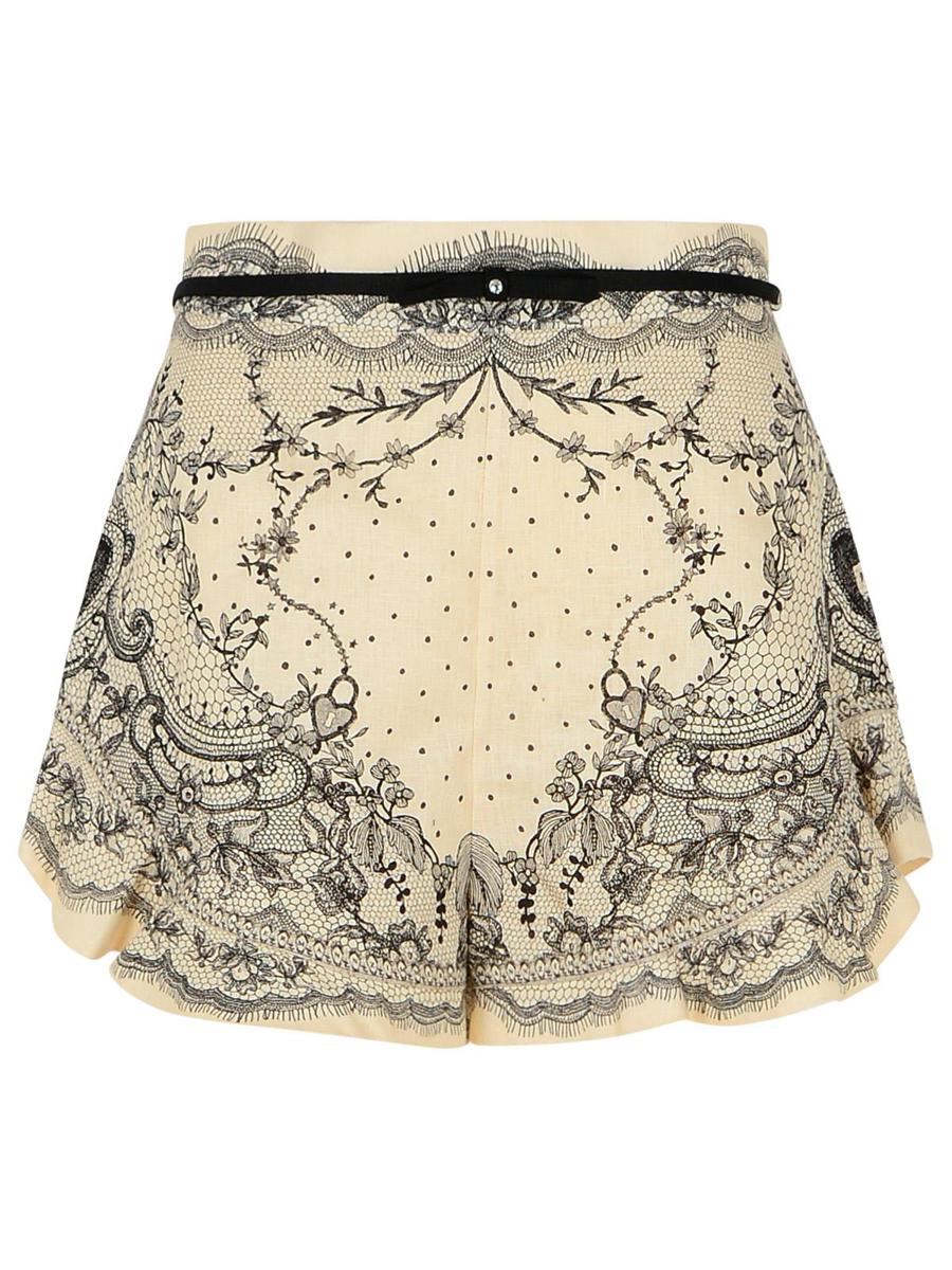 Zimmermann – Crush – Elfenbeinfarbene Leinenshorts