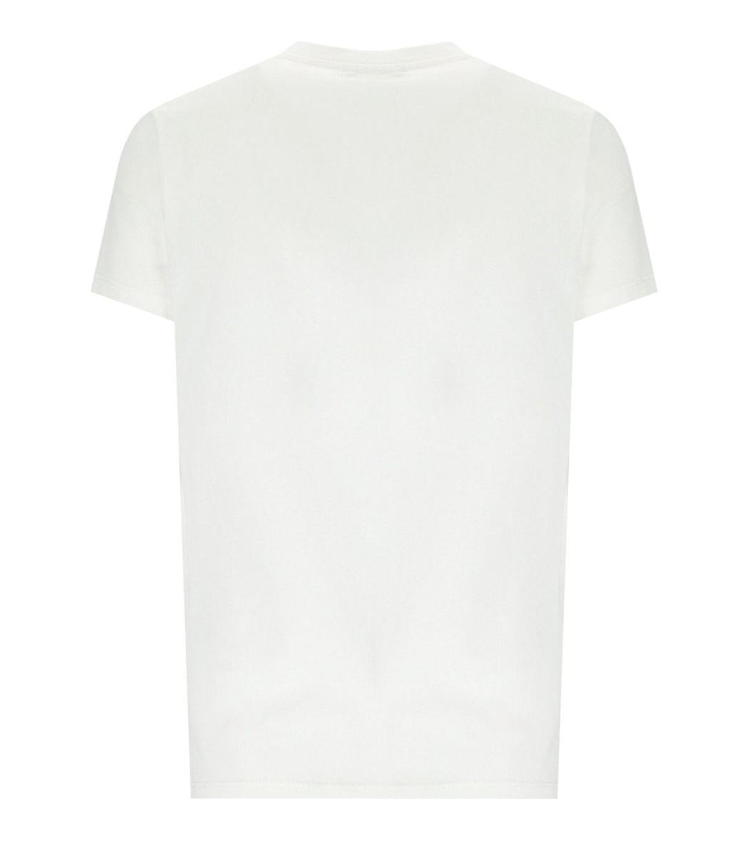 Elisabetta Franchi – Weißes T-Shirt mit Brosche