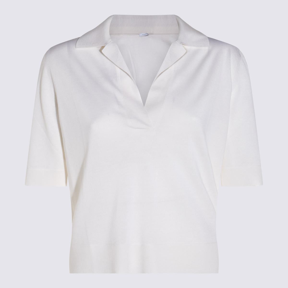 Malo Poloshirt aus weißer Wolle