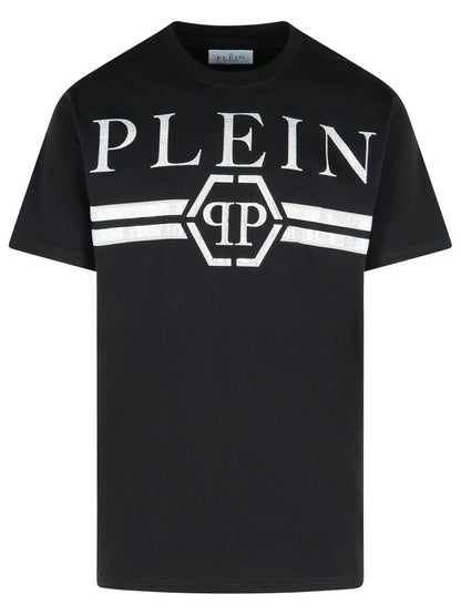 Schwarzes Baumwoll-T-Shirt von Philipp Plein
