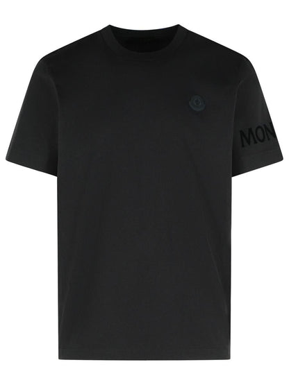 Moncler Schwarzes Baumwoll-T-Shirt