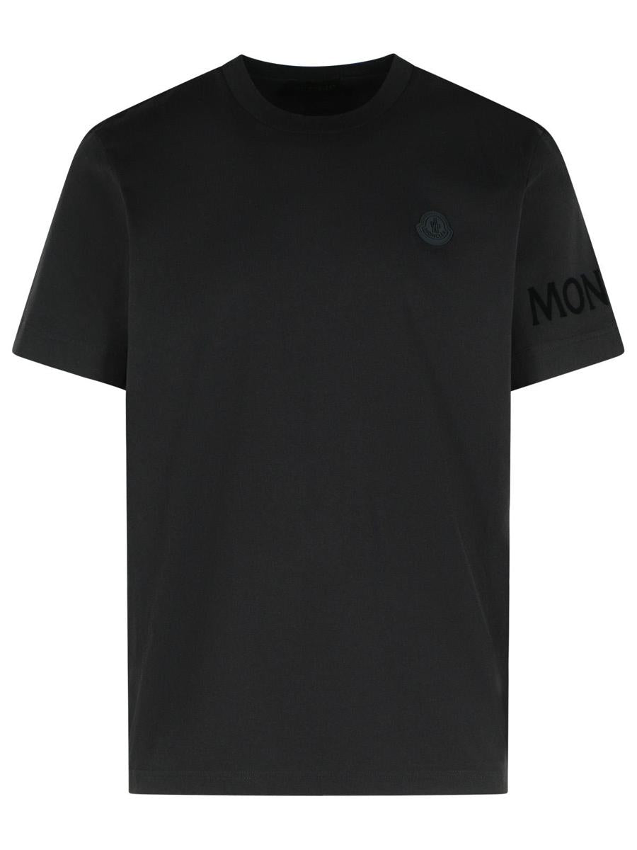 Moncler Schwarzes Baumwoll-T-Shirt