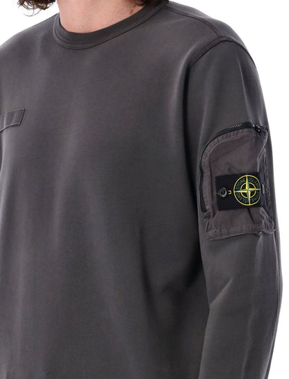 Stone Island Sweatshirt mit Military-Tasche