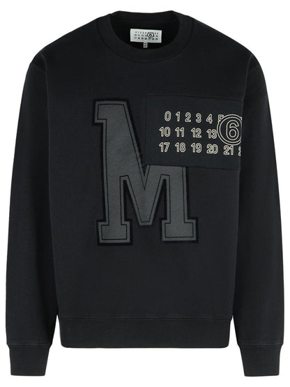 MM6 Maison Margiela Schwarzes Baumwoll-Sweatshirt