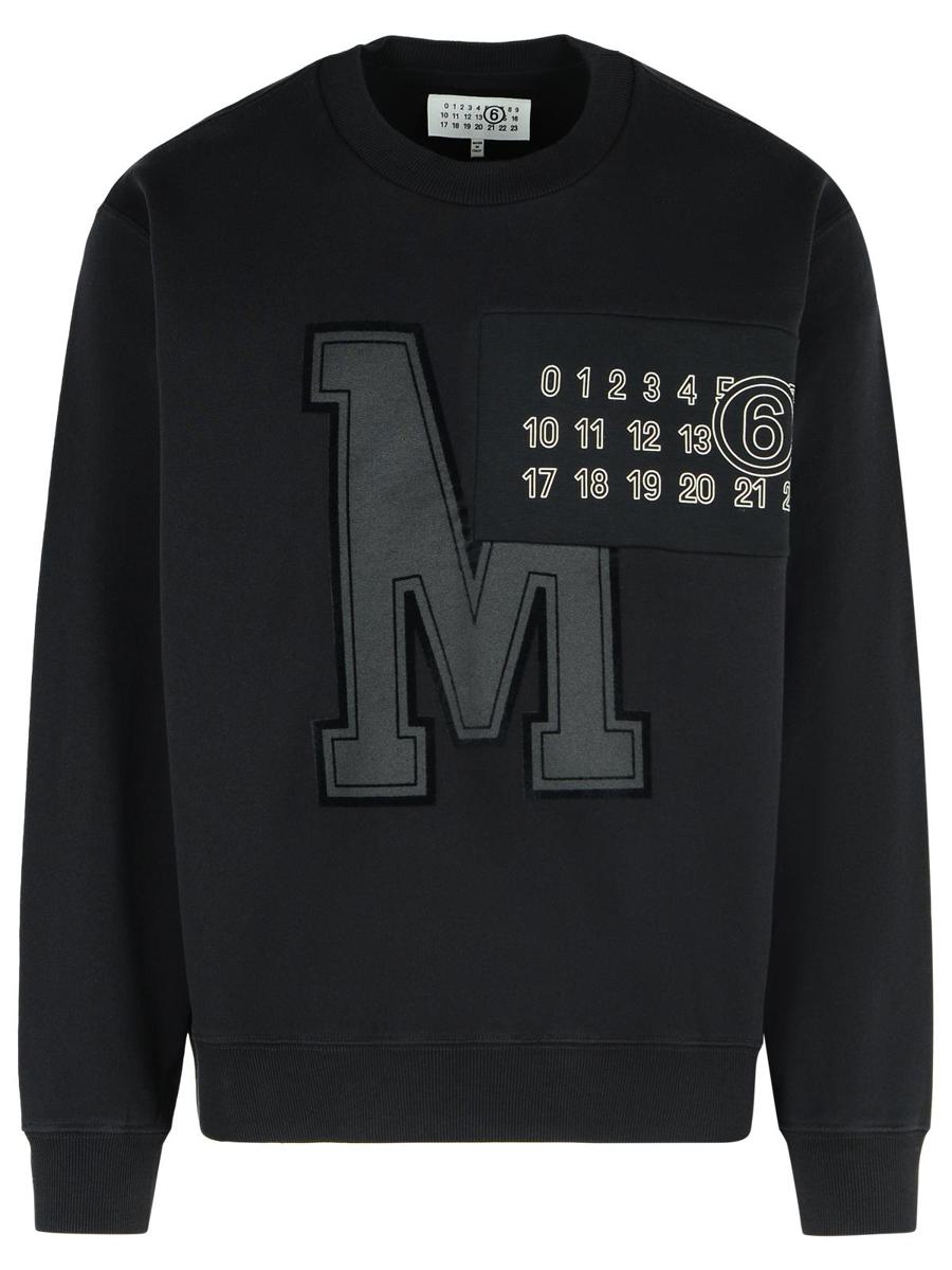 MM6 Maison Margiela Schwarzes Baumwoll-Sweatshirt
