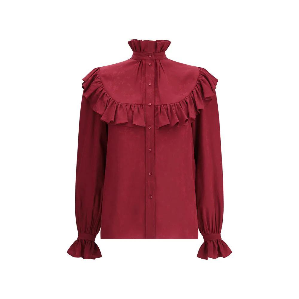 Saint Laurent Seidenhemd mit Rüschen