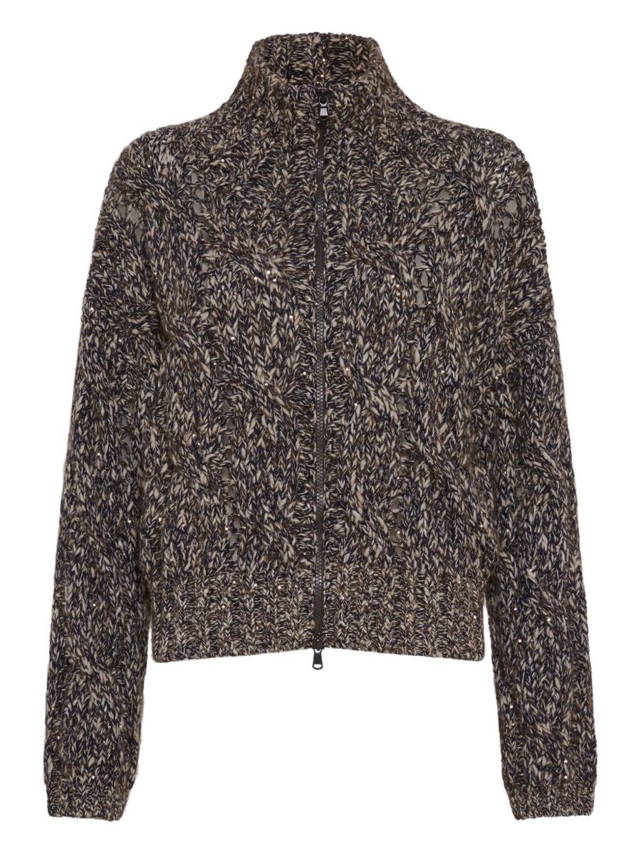 Brunello Cucinelli Woll-Cardigan mit Reißverschluss