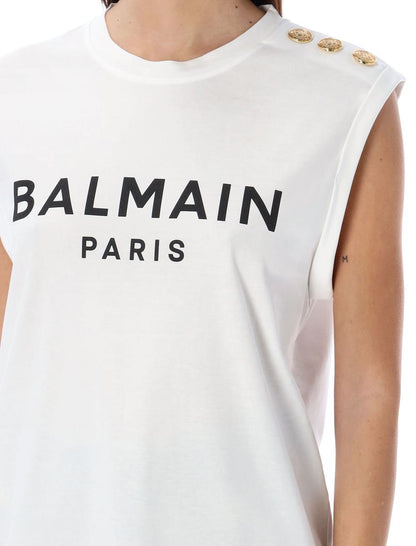 Balmain Tanktop mit 3 Knöpfen