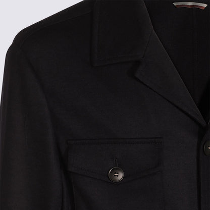 Canali – Freizeitjacke aus schwarzer Wolle
