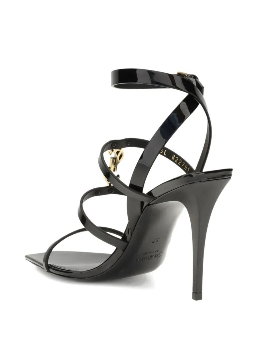 Saint Laurent Cassandra Sandalen aus Lackleder mit mehreren Riemen