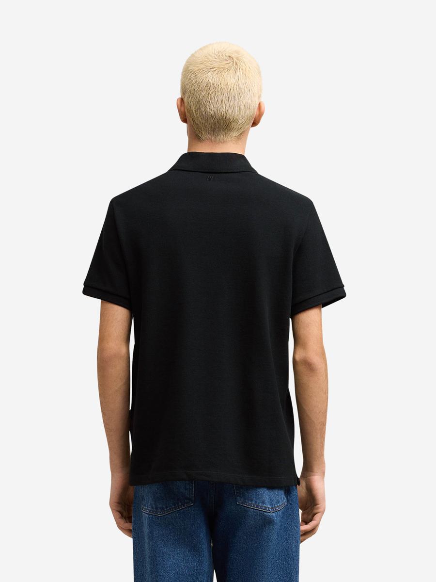 AMI Paris Baumwoll-Poloshirt mit Herzmuster