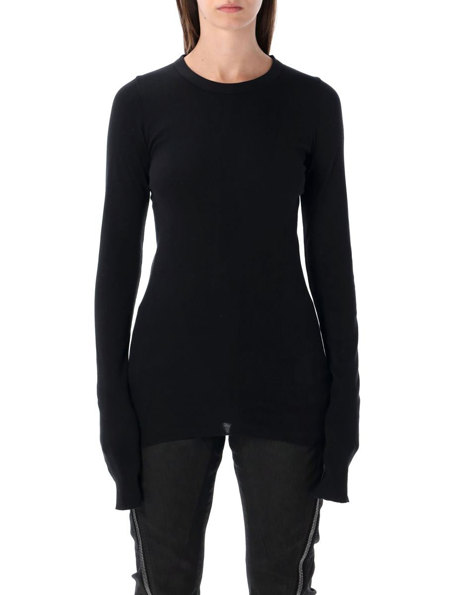 Rick Owens Drkshdw Schwarzes geripptes Langarmshirt