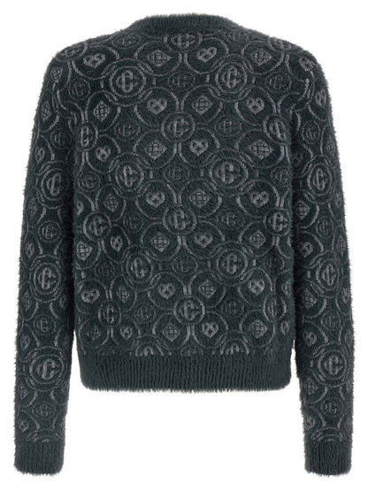 Casablanca Pullover mit „Flauschigem Monogramm“