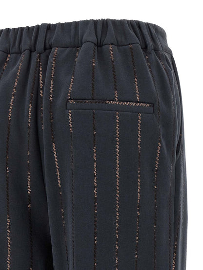 Brunello Cucinelli – Jogginghose mit „Dazzling Chalk Stripe Embroidery“