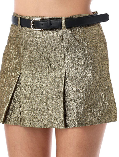 Self-Portrait Metallic-Jacquard-Skort