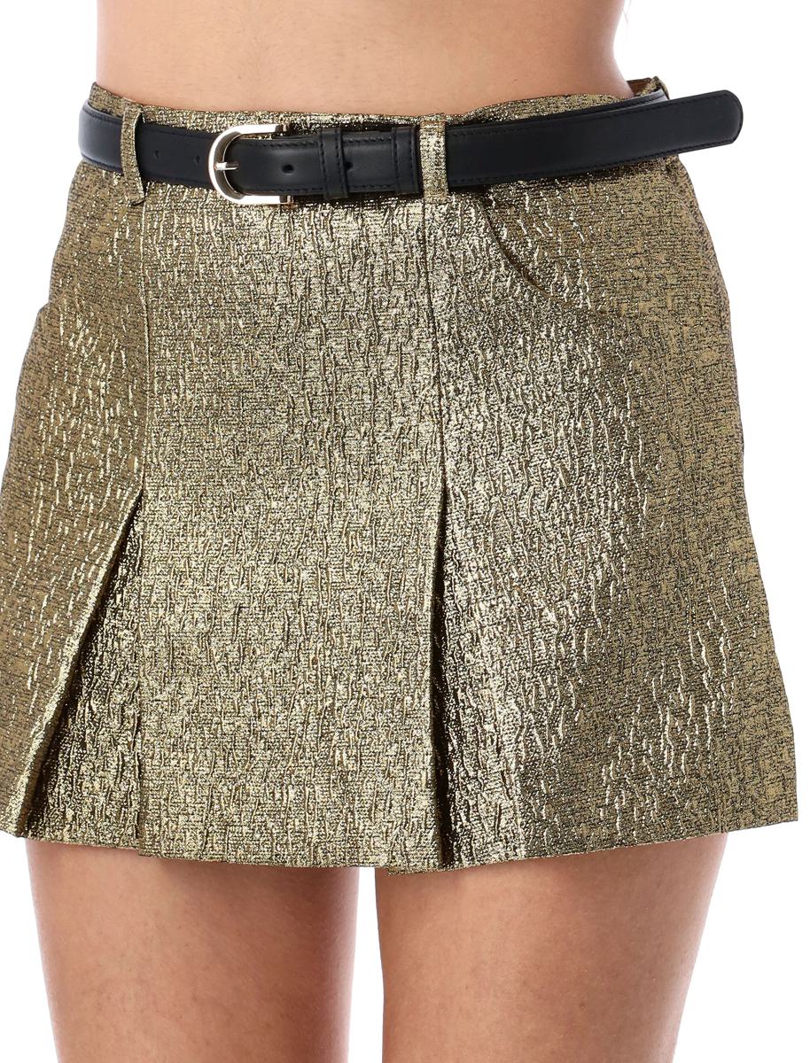 Self-Portrait Metallic-Jacquard-Skort