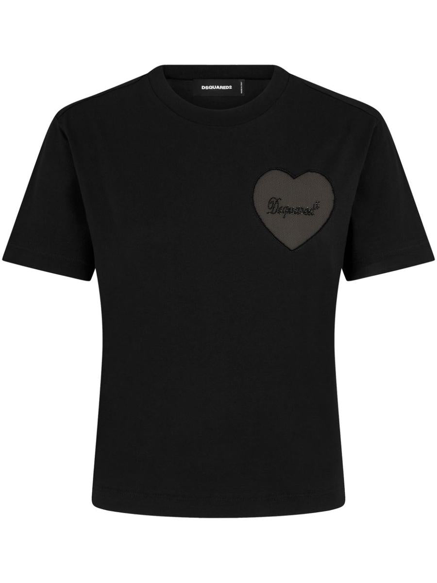 DSQUARED2 Baumwoll-T-Shirt mit Logo-Applikation