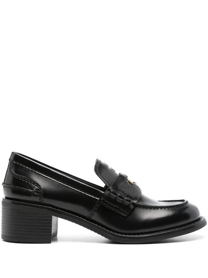 Miu Miu Pennyloafer aus gebürstetem Leder