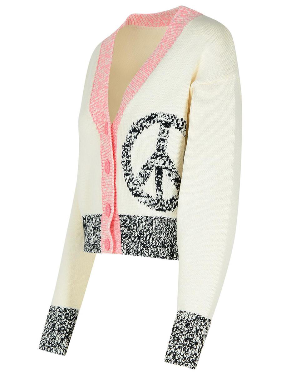 Moschino Jeans – Weiße Strickjacke aus Baumwollmischung
