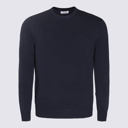 Malo Blauer Baumwollstrick