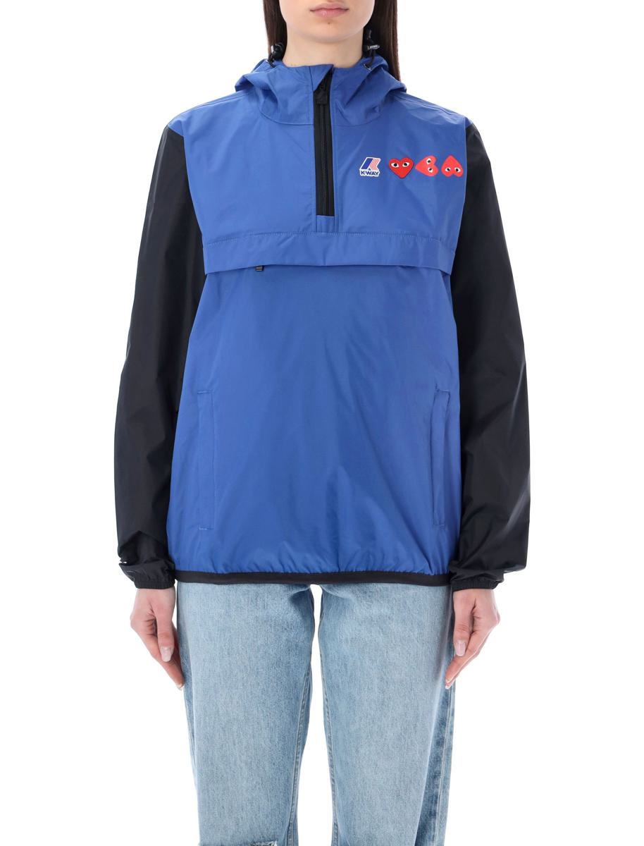 Comme Des Garçons Play – Zweifarbige, wasserdichte Kapuzenjacke