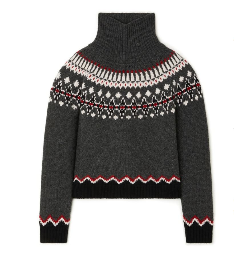 Alanui Sweet Winter Rollkragenpullover Schwarz Grau/Multi