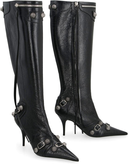 Balenciaga Cagole Lederstiefel mit spitzer Zehenpartie