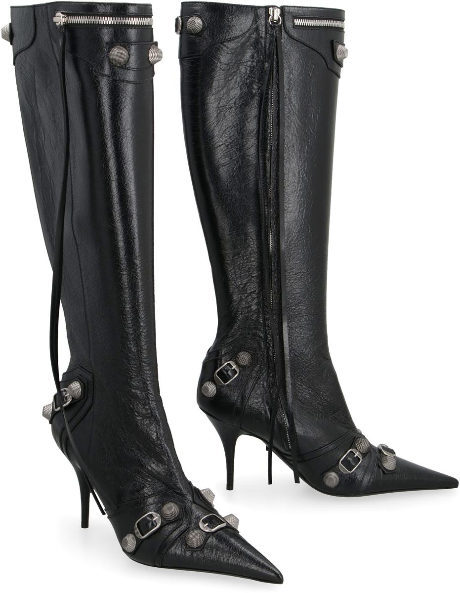 Balenciaga Cagole Lederstiefel mit spitzer Zehenpartie