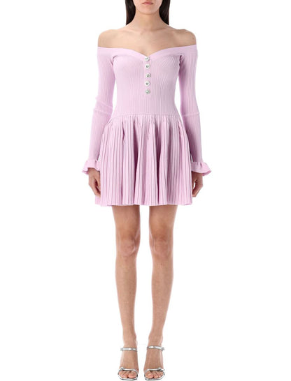 Self-Portrait – Minikleid aus Rippstrick