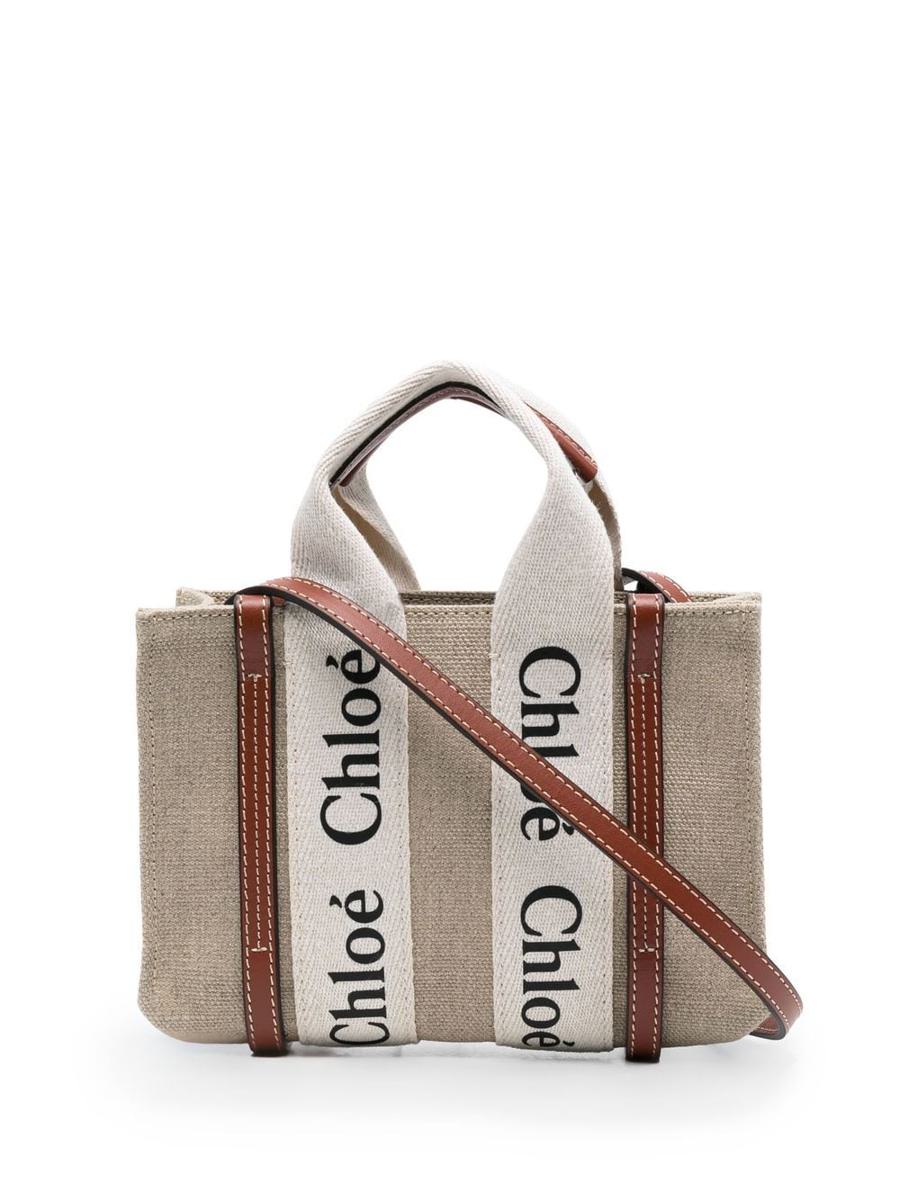 Chloé Woody Mini-Tragetasche aus Canvas