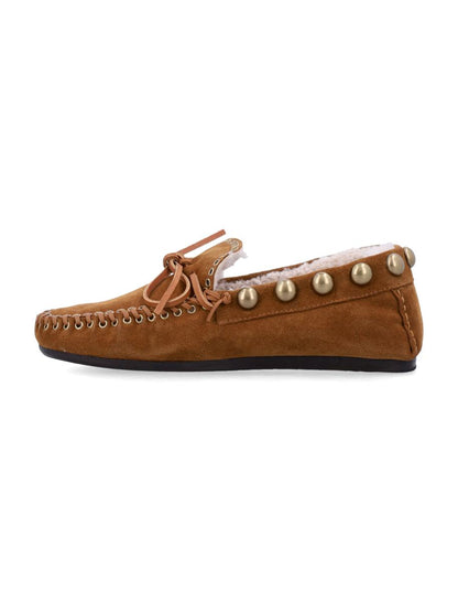 Isabel Marant Fitza Loafer aus Wildleder mit Lammfell