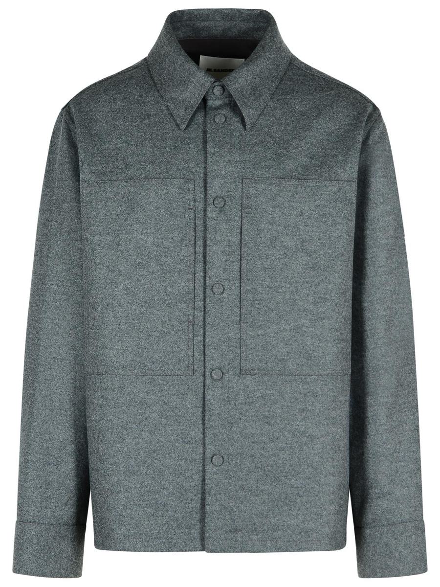 Graues Wollhemd von Jil Sander