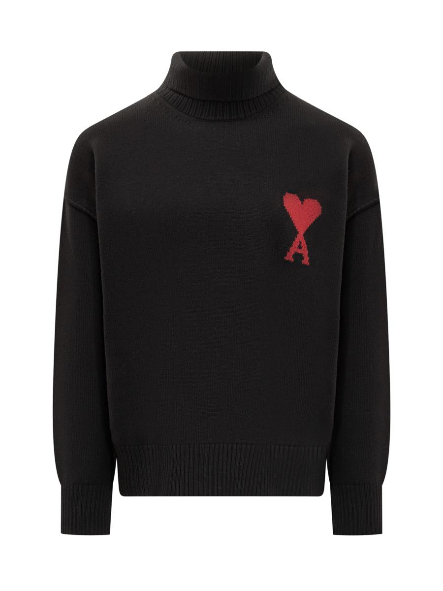 AMI Paris Ami Alexandre Mattiussi Herren Rollkragenpullover mit Herz-Logo
