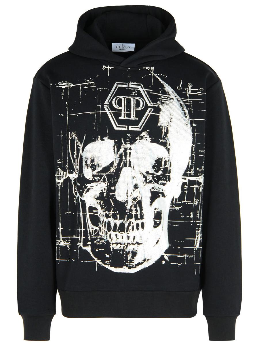 Philipp Plein Schwarzes Sweatshirt aus Baumwollmischung