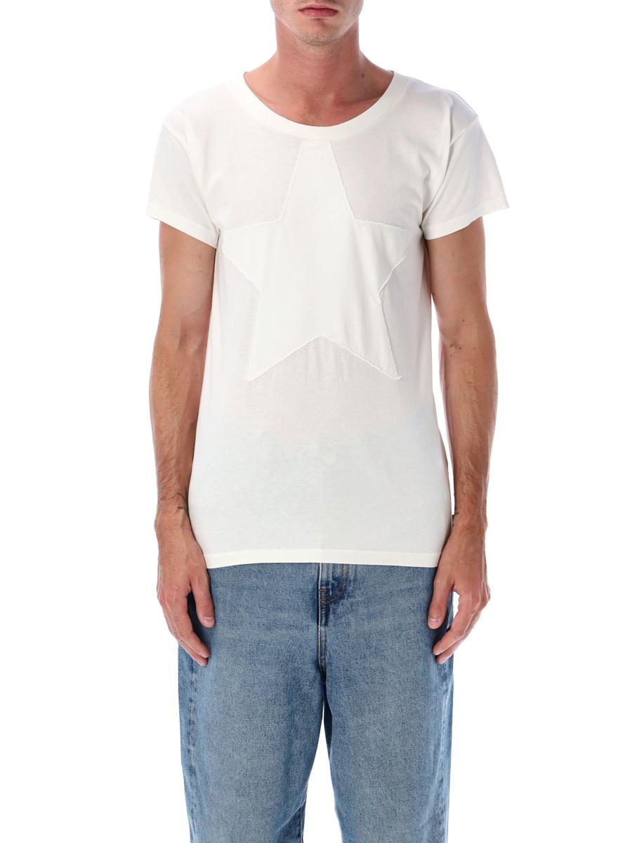MM6 Maison Margiela – Tailliertes Baumwoll-T-Shirt mit Stern-Patch