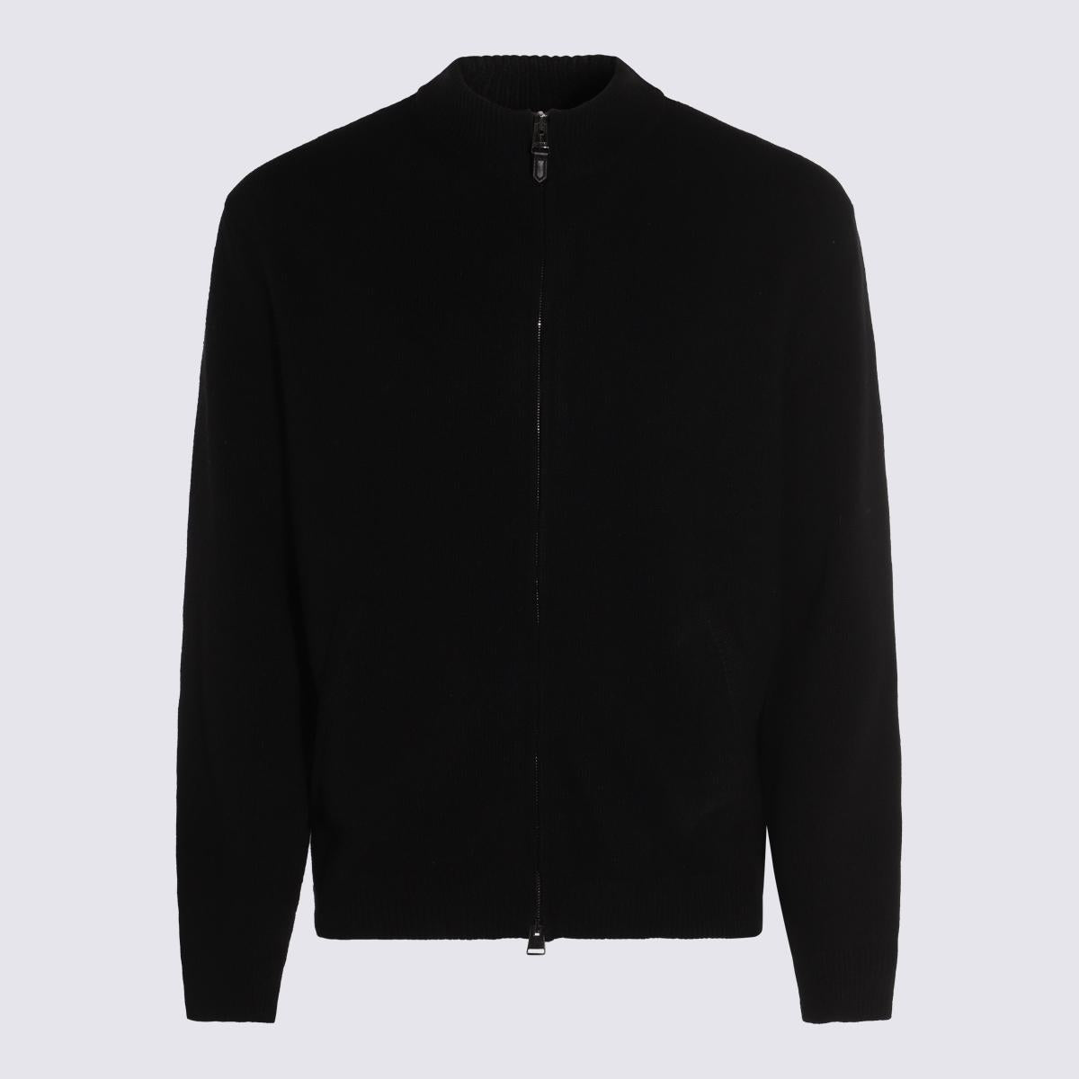 Canali Schwarzer Wollstrick