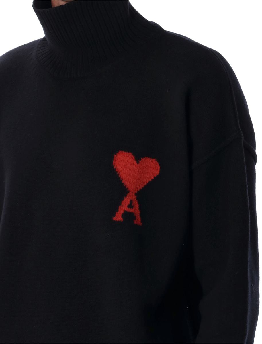 AMI Paris Rollkragenpullover aus schwarzer Wolle von De Coeur