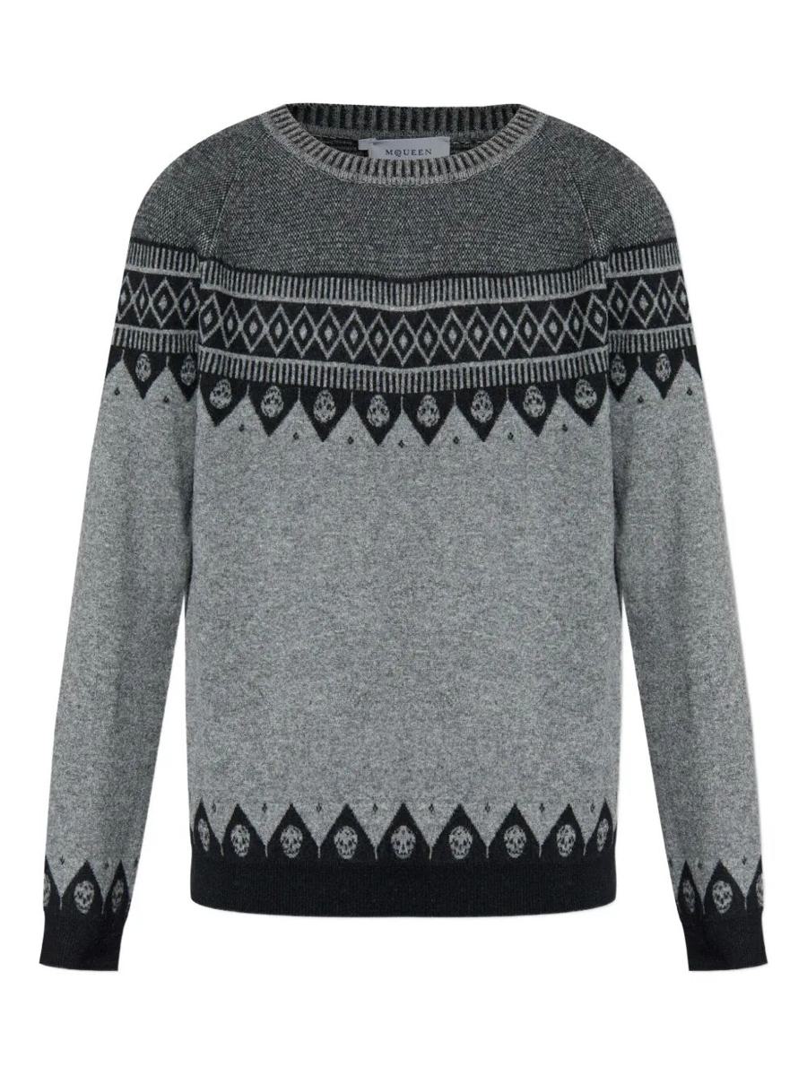 Alexander McQueen Geometrische Muster Wolle Pullover Kleidung